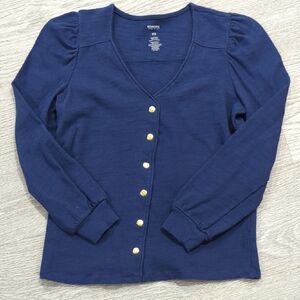 Sonoma Deep Blue Cardigan with Gold Accents